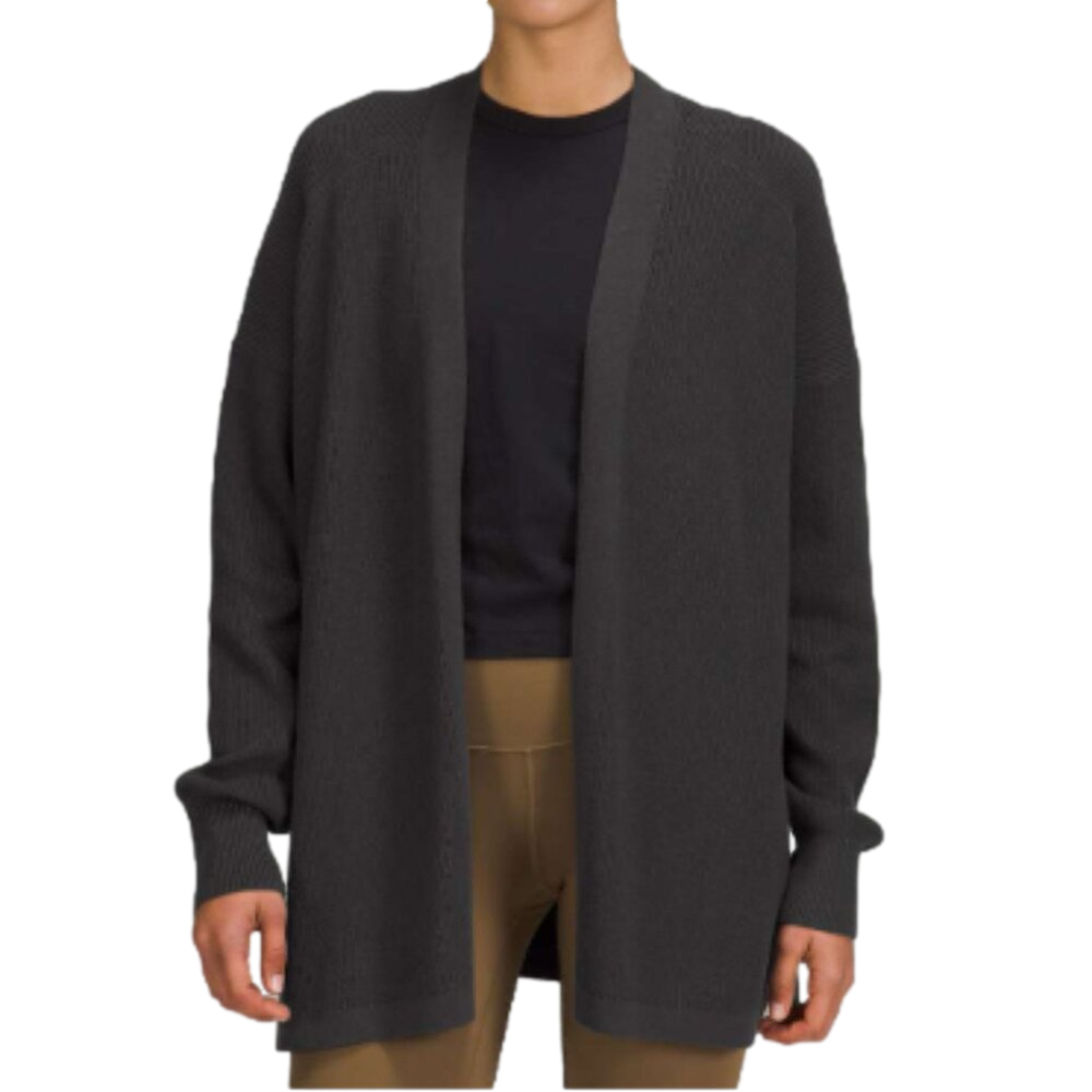 Lululemon Side Slit Sweater Wrap Graphite Grey Sz Medium